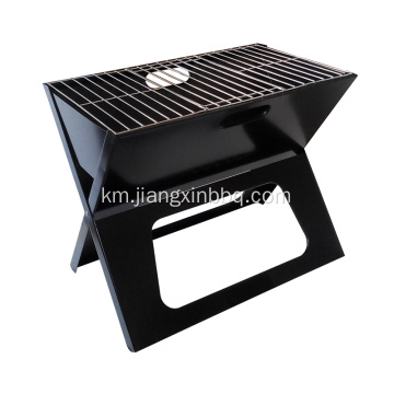 X-Grill Folding Portable Charcoal Grill ជាពណ៌ខ្មៅ
